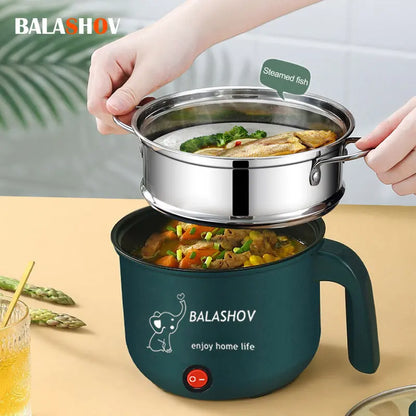 Mini Electric Cooker Non-Stick Cooking 1-2 People Single/Double Hot Pot Steamer Hot Pot Multifunction Electric Cooker for Home